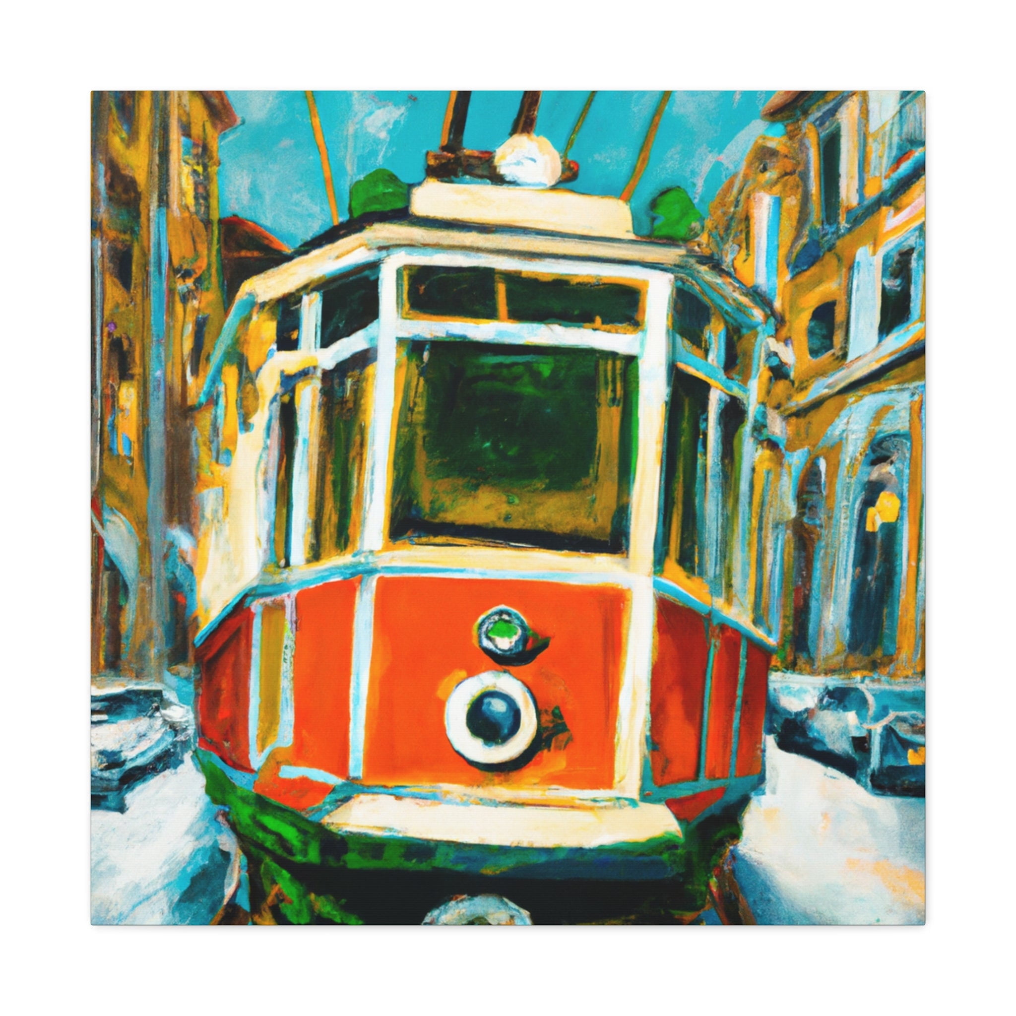 "Tram Through Neoclassicism" - Canvas