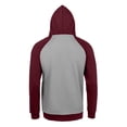 thumbnail image 3 of SOLS - Sudadera estilo ranglán modelo Seattle unisex (Gris mezcla/Burdeos), 3 of 3