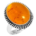 thumbnail image 1 of 925 Sterling Silver Ring For Women - Teens Orange Amber Gemstone Silver Ring Size 11.5 November Birthstone Elegant Silver Ring Size 11.5 New Year Gift For Girl Friend Gemstone 925 Silver Jewelry, 1 of 5
