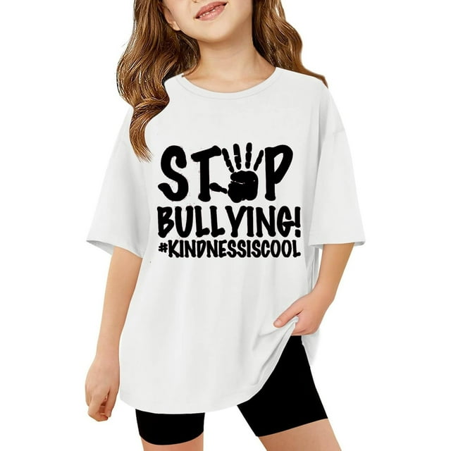 MEZZALL T-Shirt à Col Rond à Manches Courtes pour Enfants avec Imprimé de Lettres Mode 110 Coupe Décontractée Vêtements pour Bébé