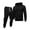 Black, variant on ibiyuan Mens Track Suits 2 Piece Set Big and Tall 5x Causal Autumn Winter Hoodie Tracksuit Sweatsuit Set Sweatsuit Pullover Tops and Pants Long Sets Outfits,Khaki