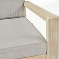 thumbnail image 2 of GDF Studio Makayla Ana Outdoor 3 Seater Acacia Wood Sectional Sofa Set, Light Gray, 2 of 8