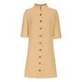 thumbnail image 4 of Ultrave Shirt Dresses for Women Fashion Solid Color Long Sleeve Lapel Dress Womens Fashion, 4 of 6