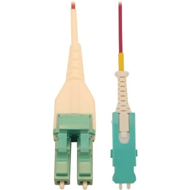 Tripp Lite N823L-02M-MG Fiber Optic Duplex Network Cable, Magenta Jacket, Aqua Connector, White Connector