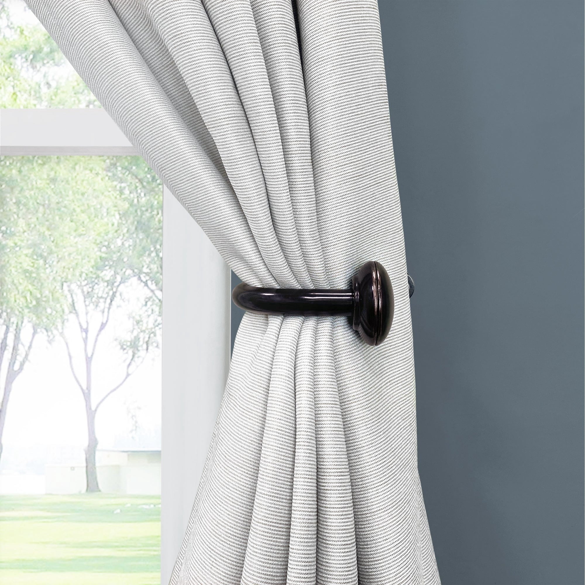Lumi 3/4 in. Dia. Curtain Holdback (2-Pack / 4-Pack) 2 PACK - Matte Black