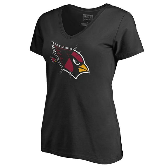 Women's Black Arizona Cardinals X-Ray Slim Fit V-Neck T-Shirt