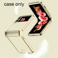 thumbnail image 4 of Clear Case for Samsung Galaxy Z Flip 3 with Hinge Protection Ultra Thin Shockproof Plating Case for Z Flip 3-Gold, 4 of 5
