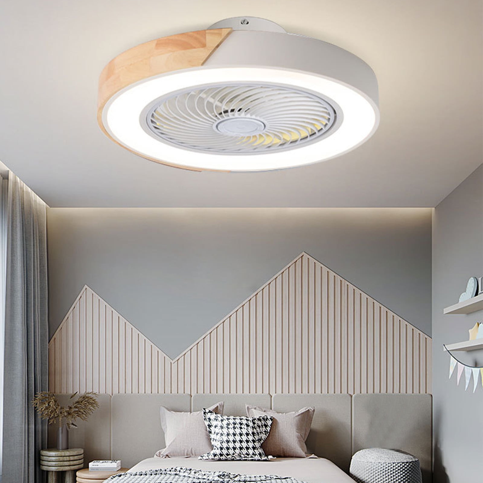 AURIGATE 20" Ceiling Fan with Lights, Modern Enclosed Bladeless Ceiling