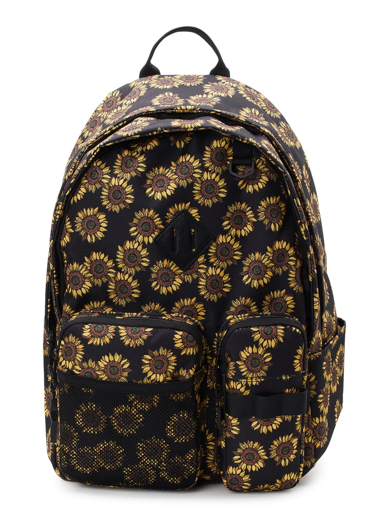 black sunflower jansport backpack Watch Real Life Review of SuperBreak Plus on Amazon Live Tiny blue embroidered butterflies pop against black for a set that brings contrast with a softer edge Jansport Black Label Superbreak Sunflower