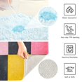 thumbnail image 3 of Yayeee Bath Rug for Bathroom Floor Non Slip Rectangle Fluffy Soft Absorbent Mat, 16"x24", Pink Checkered Pattern, 3 of 7