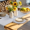 thumbnail image 4 of Navy Blue Striped Round 15 Inch Placemats Set of 8, Navy Blue White Stripes Farmhouse HeatResistant Non Slip Place Mats for Dining Table, Wipeable Braided Kitchen Table Mats for Housewarming, 4 of 9