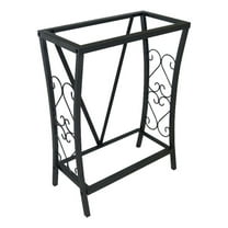 Maklaine Traditional Steel 10 Gallon Metal Aquarium Stand in Black