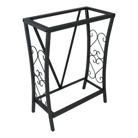 Maklaine Traditional Steel 10 Gallon Metal Aquarium Stand in Black