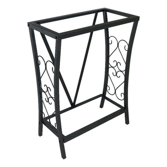 Maklaine Traditional Steel 10 Gallon Metal Aquarium Stand in Black