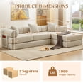 thumbnail image 3 of Timbernest 107" Oversized L-Shaped Cloud Couch, 7 in 1 Corduroy Modular Sectional Sofa for Living Room, Convertible Sleeper Sofa Bed with Side Pockets, No Assembly, Beige, 3 of 12