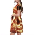 thumbnail image 2 of Daiia orange lightning Print Women's Dresses 2025 Trendy Short sleeve Dresses Casual Baggy Flowy Maxi Sun Dresses, 2 of 6
