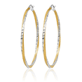 thumbnail image 3 of 14K Solid Yellow Gold 2.5mm Twisted Round Extra Large Hoop Earrings, 3 of 10