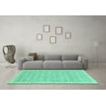 thumbnail image 3 of Ahgly Company Machine Washable Indoor Rectangle Abstract Turquoise Blue Modern Area Rugs, 3' x 5', 3 of 4