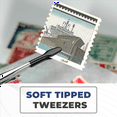 thumbnail image 5 of 2 Pcs Rubber Tipped Tweezers Soft Tipped Tweezers PVC Coated Soft Flat Tip Lab Industrial Hobby Craft Tweezers Tools, 5 of 8