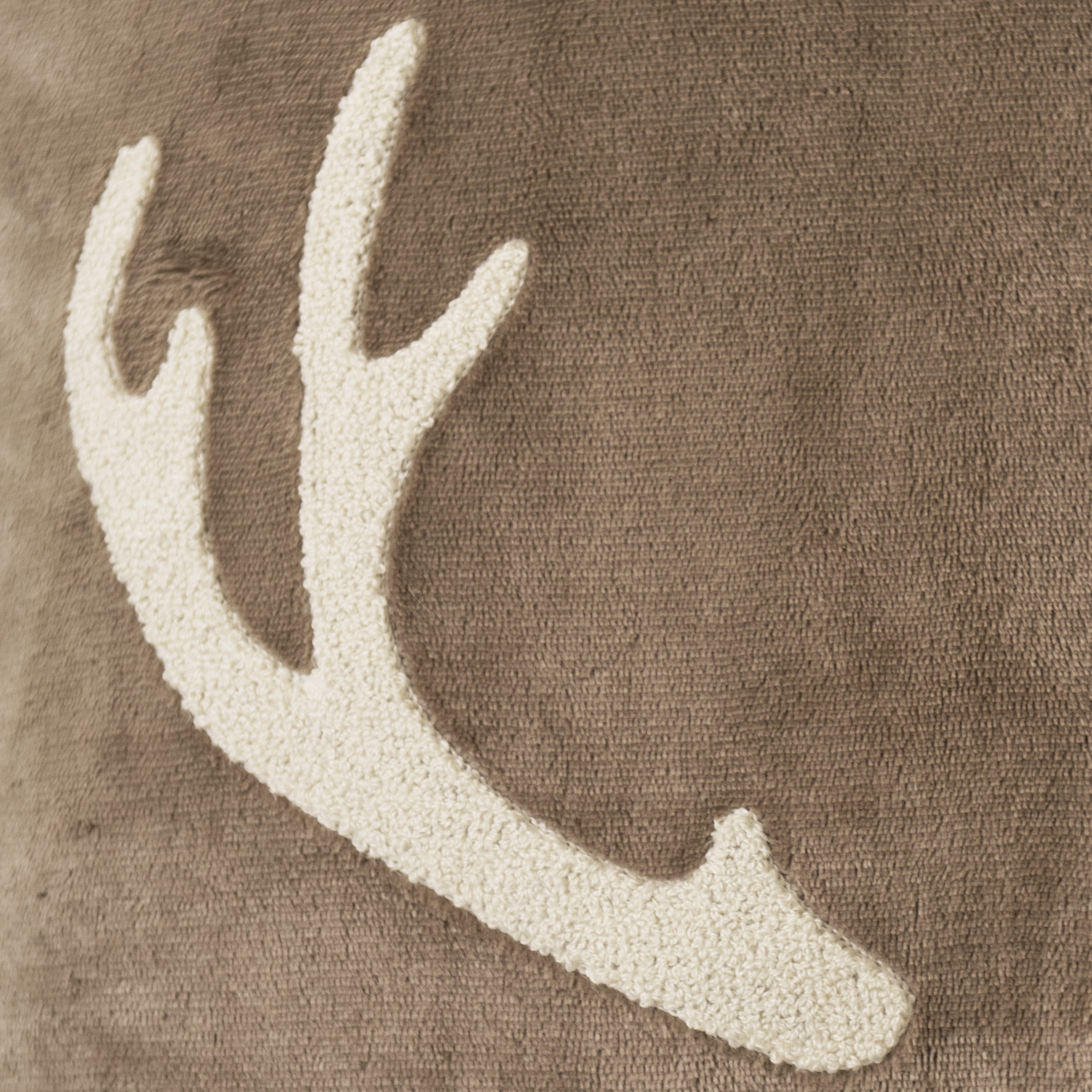 (2 pack) Mainstays 18" x 18" Decorative Antler Pillow, Tan, (1 Count), Adult