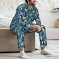 thumbnail image 7 of Honeii Anchors Pattern Mens Pajamas Set,2pcs Men's Lounge Long Sleeve Sleep Shirt and Pajama Bottoms Sleepwear Set,Mens Pjs Sets-X-Large, 7 of 7
