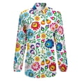 thumbnail image 4 of Polish Folk Art Floral Pattern Long Sleeve Blouse Woman Streetwear Casual Shirts Summer Oversize Woman Streetwear Clothing Birthday Present, 4 of 7