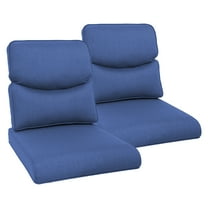 PARKWELL Outdoor 4 Piece Deep Seat Cushion Set with Crescent-Shaped Curved Design,Water Repellent, Fade Resistant,Deep Seat Bottom and Back Cushion for Chair, Sofa and Couch,Blue