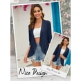 thumbnail image 6 of Xuanfei Women Open Front Cardigan 3/4 Sleeve Eyelet Ruffles Cardigan, 6 of 7
