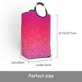 thumbnail image 3 of KLL Light Purple Glitter Laundry Hamper,Large Canvas Fabric Lightweight Storage Basket Toy Organizer Dirty Clothes Collapsible Waterproof, 3 of 6