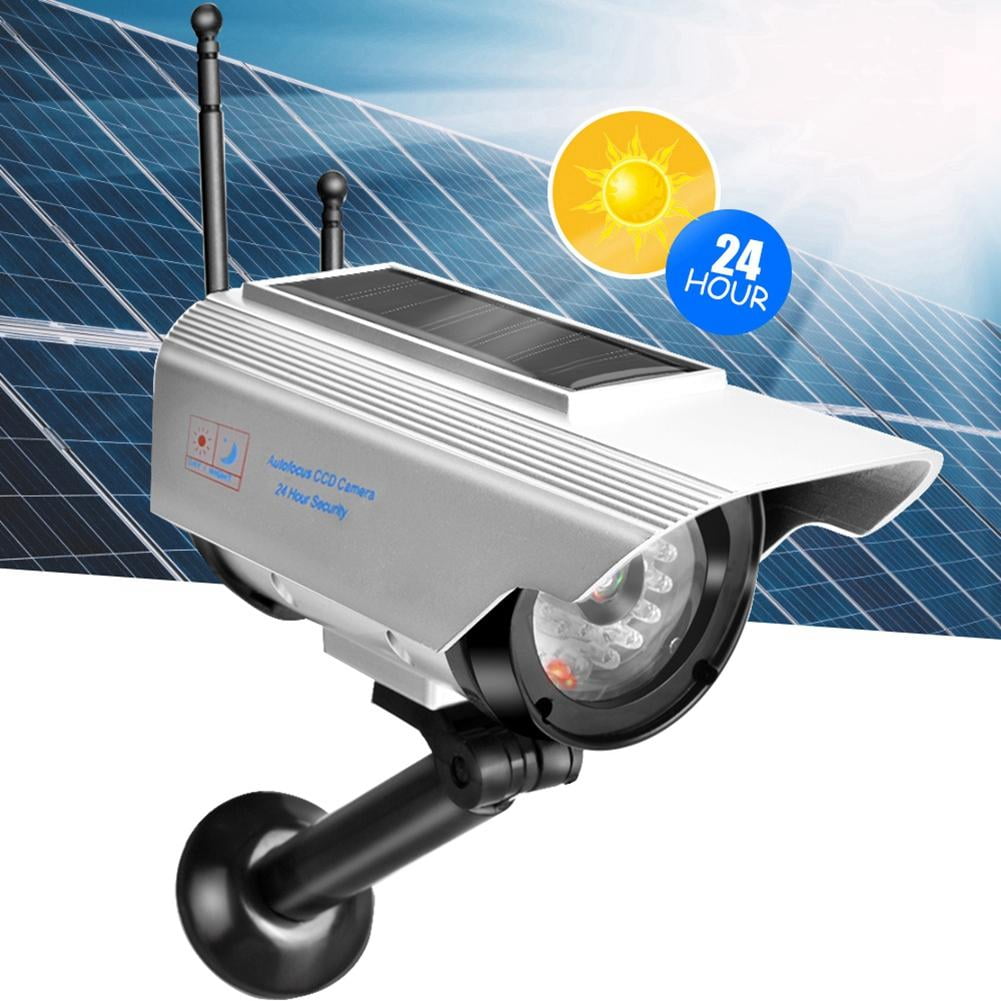 Tebru Fake Camera, Dummy Surveillance Security Camera, Solar Power LED