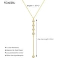 thumbnail image 5 of PuliPuqi Lariat Gold Necklace for Women, Dainty Long Necklace 14k Gold Plated/Silver Y-Shaped Pendant Necklace Trendy Layered Cz Beaded Chain Drop Necklaces Simple Gold Jewelry For Women Gift, 5 of 8