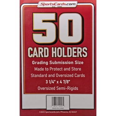 (50-Pack) BCW Size #2 Semi-Rigid Trading Card Holders - Clear, Sturdy