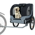 thumbnail image 2 of Dog Strollers Large Folding Bike Trailer for Dogs – 120LB Capacity All-Terrain Pet Carrier, Durable Steel Frame for Cycling, Jogging, Camping & Outdoor Adventures, Black- Gray,Cat Strollers, 2 of 11