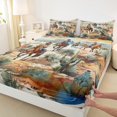 thumbnail image 3 of Homewish Teens Western Cowboy Twin Sheet Sets 3pcs,Exotic Style Twin Fitted Sheet Microfiber,Retro Vintage Breathable Flat Sheet,Luxury Bedroom Decor, 3 of 7