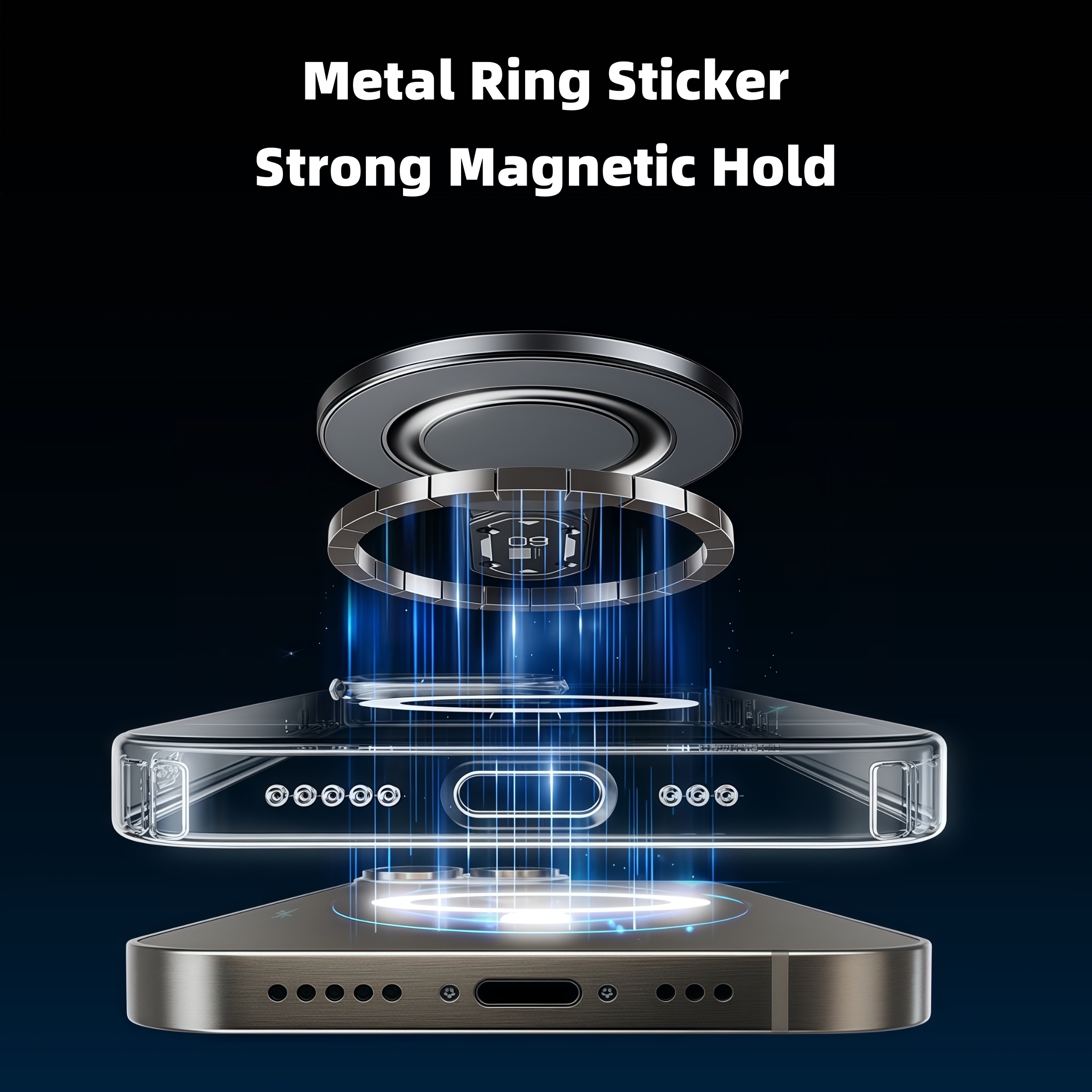 Portable MagSafe Cell Phone Stand Foldable Magnetic Holder for iPhone and Samsung , 360 Degree Rotating,Stress-Relief Switch