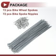 thumbnail image 5 of 72 Set 14G Bicycle Spokes 200mm Bike Wheel Spokes Carbon Steel Galvanized Silver Tone, 5 of 7