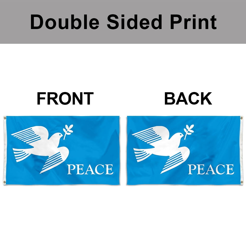 Dutern Double Sided The dove of peace love Peach Flag Banner 3 Ply with Brass Grommets 3x5 Feet