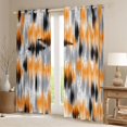 thumbnail image 2 of Homewish Orange Gray Tie Dye Blackout Curtains Set of 2 (52x84 Each),Abstract Artwork Curtain, 2 of 6