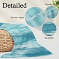 thumbnail image 3 of Teal Blue Ombre Throw Pillow Cover 24 x 36 Inch Decorative Pillow Cover Modern Abstract Art Oil Painting Lumbar Pillowcase Seasonal Rectangle Cushion Case for Couch Sofa Bed Living Room, 3 of 9