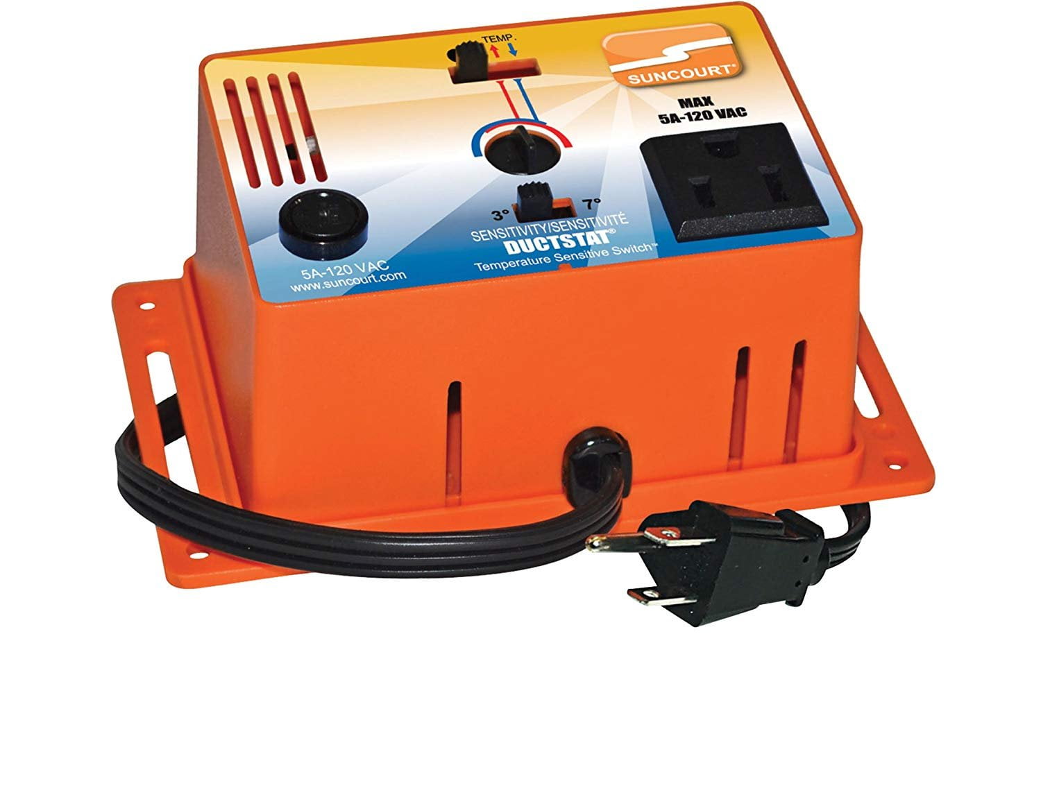Suncourt DuctStat Temperature Sensitive Switch, Plug In or Inline