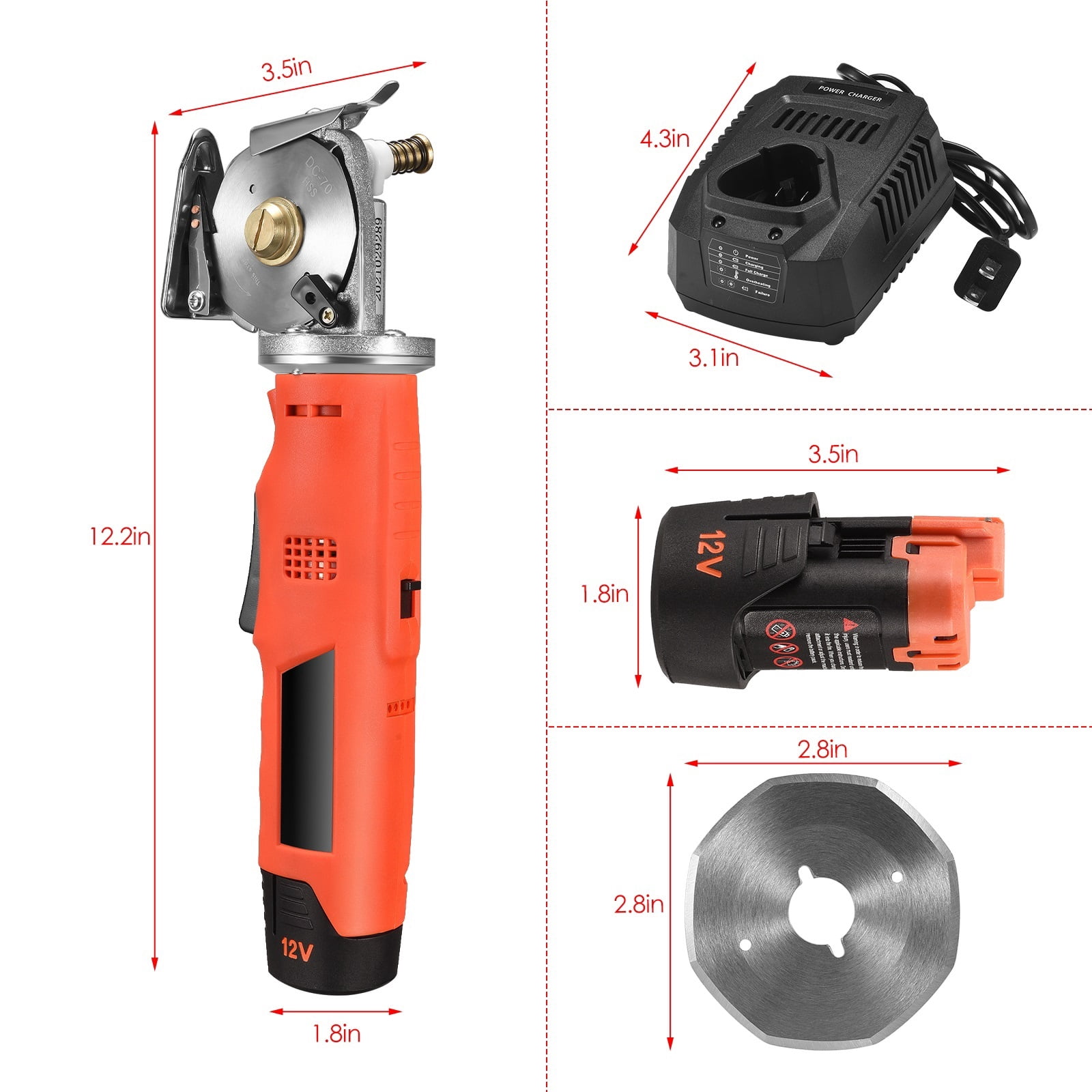 Cordless Electric Scissors Electric Cloth Knife Fabric Cutting Tools Rechargeable Sewing Handheld Scissors Tailors - Multi-Animal Use