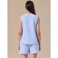 thumbnail image 3 of DARING DIVA Women's Gingham 2 Piece Outfits Beach Plaid Vest and Shorts Sets 2XL Blue, 3 of 6