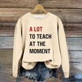 thumbnail image 2 of Women's Hoodless Sweatshirt Letter Printed Top Fashion Long Sleeved Coat Crew Neck Hoodie, 2 of 3