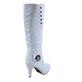 thumbnail image 4 of Women's Heeled Knee High Platform Side Zip Buckle Casual Dress Fashion Boots Shoes ( White, 7), 4 of 5