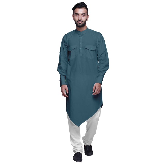 Atasi Chemise Col Chinois Manches Longues Kurta pour Hommes Mariage Longue Kurta