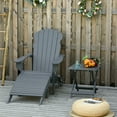 thumbnail image 6 of Outsunny 3 Piece Outdoor Patio Furniture Adirondack Chair with Ottoman, Grey, Fir Wood, 6 of 10