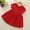 Red, variant on JUSLIO Dresses for Girls Bow Dresses Solid V Neck Short Sleeve Casual Cotton Dress Size 4
