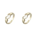 thumbnail image 4 of Qarigey Anillo de apertura Ajustable Mujeres Hombres Joyería elegante Moda Compromiso Romántico Elegante Casual Amistad Regalo Oro Oro 2piezas, 4 of 6