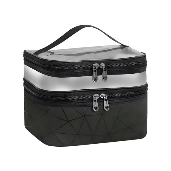 AOMRCOL Makeup Bags Double Layer Travel Cosmetic Cases Make Up Organizer Toiletry Bags Double Layer Cosmetic Bag Makeup Bag Travel Makeup Bag Makeup Bags for Women Cosmetics