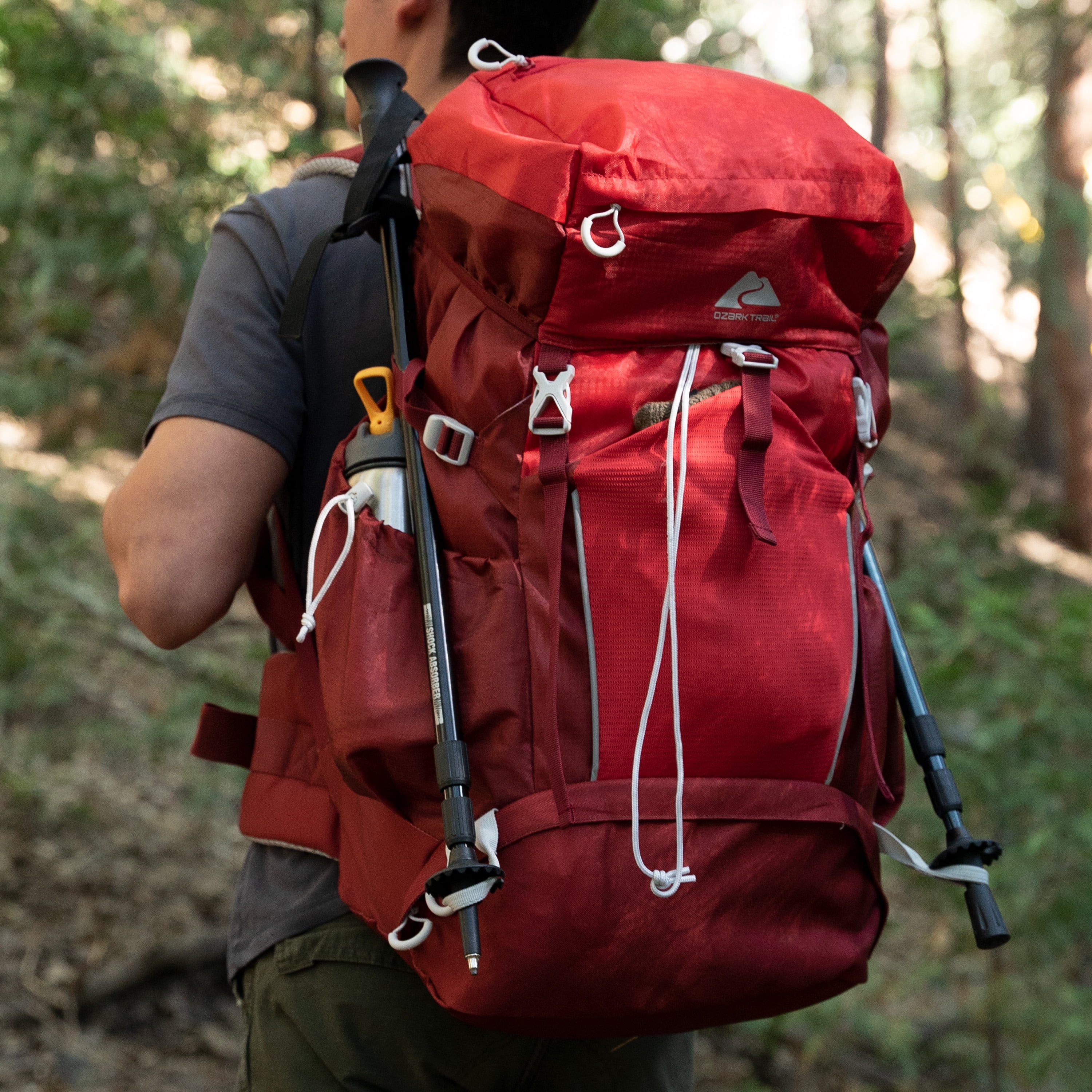 Ozark Trail 47 L Hydration Compatible Hiking Camping Travel Backpack Red Unisex New Walmart